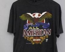 Vintage Harley Davidson Kaki Graphique T-Shirt - Petit