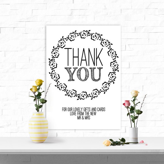 Extra Large Thank You For Our Cards And Gifts Canvas Poster