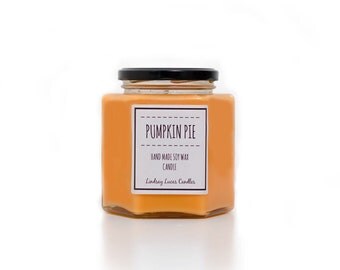 Pumpkin Pie Scented Candle, Pumpkin Scented Candle, Strong Scented Candle, Foody Scented Candle, Orange Candle, Halloween Candle, Soy Candle