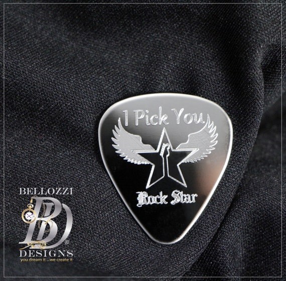 SALE Personalized Guitar Pick Keychain by BellozziDesigns