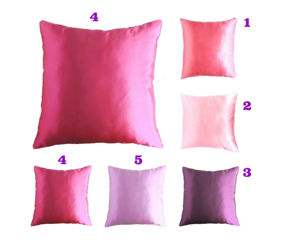 satin throw pillow pink satin pillow purple by AnnushkaHomeDecor
