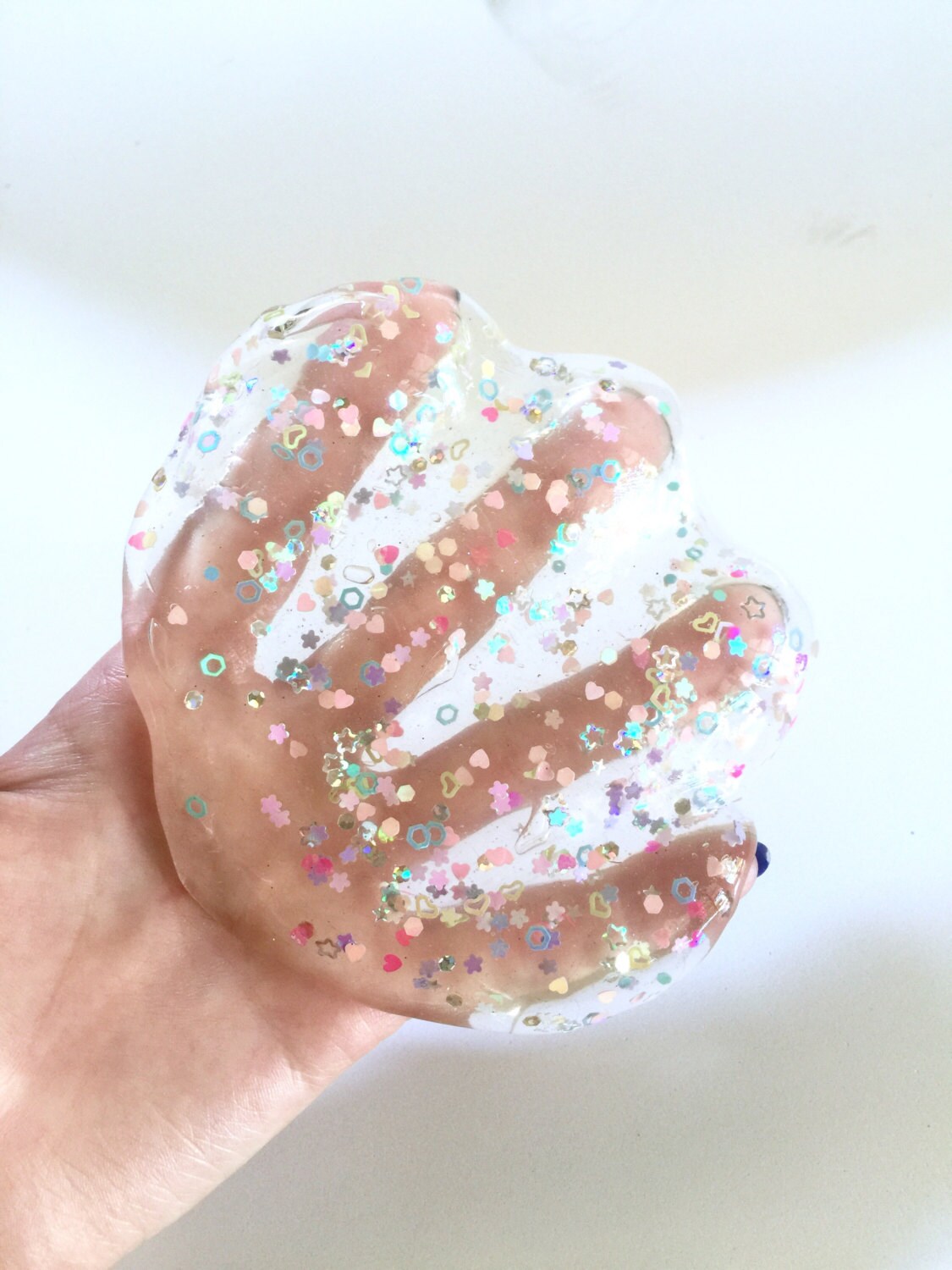 Clear Transparent Rainbow Glitter Slime