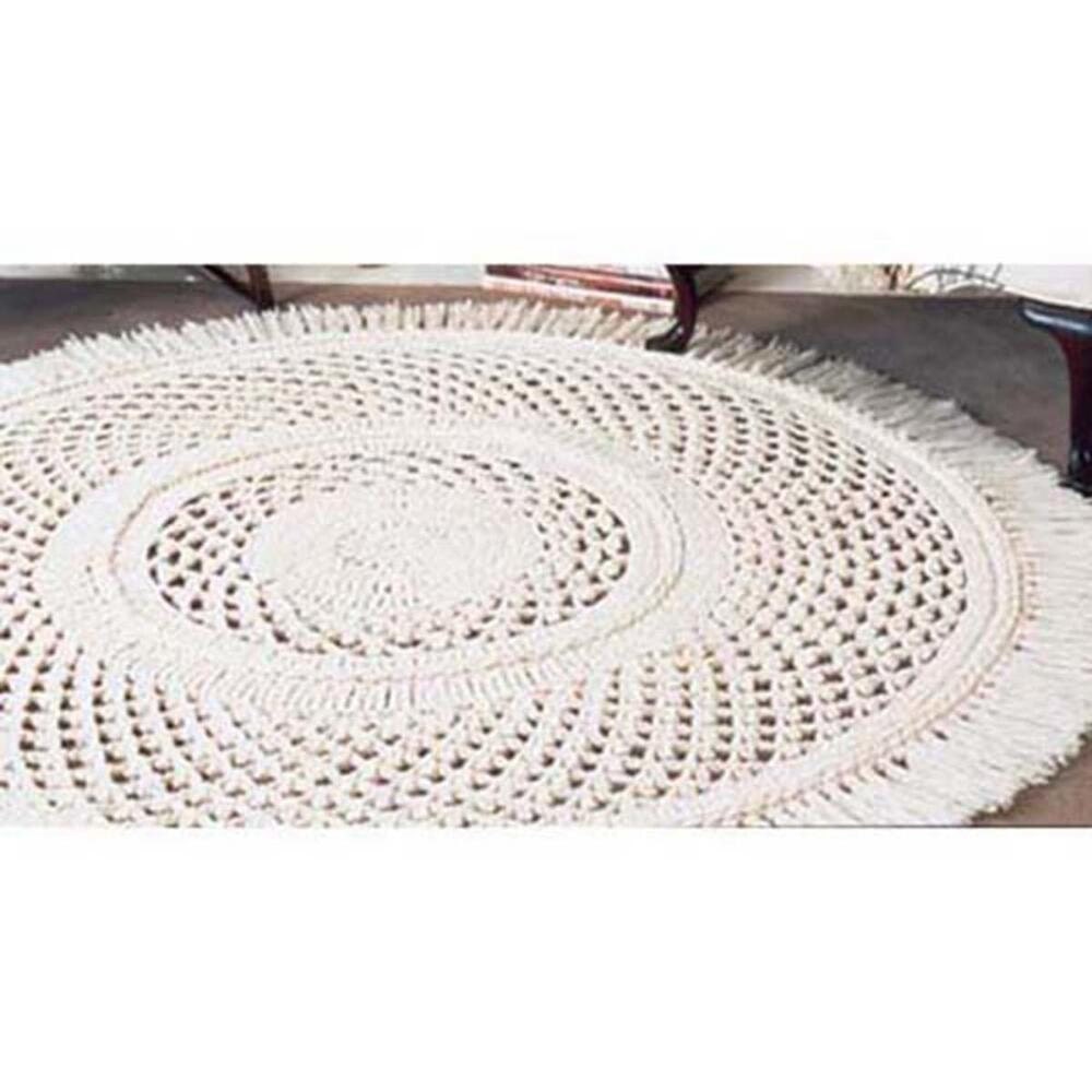 60 Diameter Crochet Round Area Rug with Fringe Many