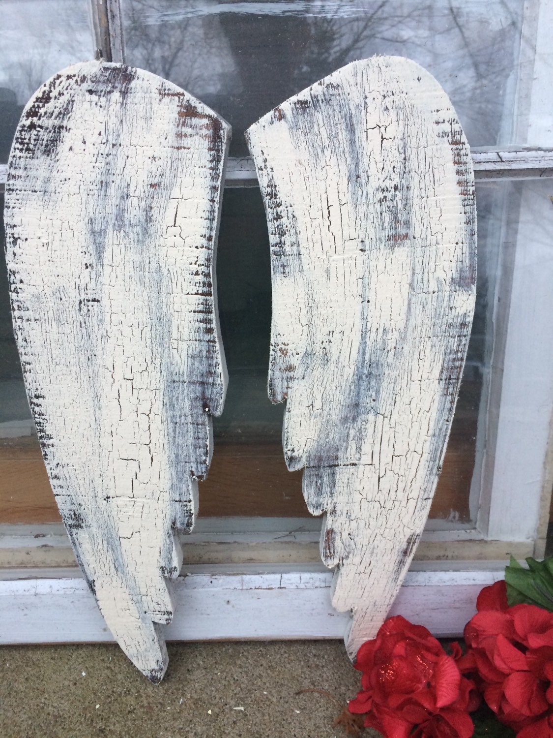 Shabby Chic Angel Wings Wooden Angel Wings Tall And