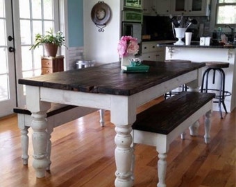 5x5 ft square breakfast table in heart pine by 
