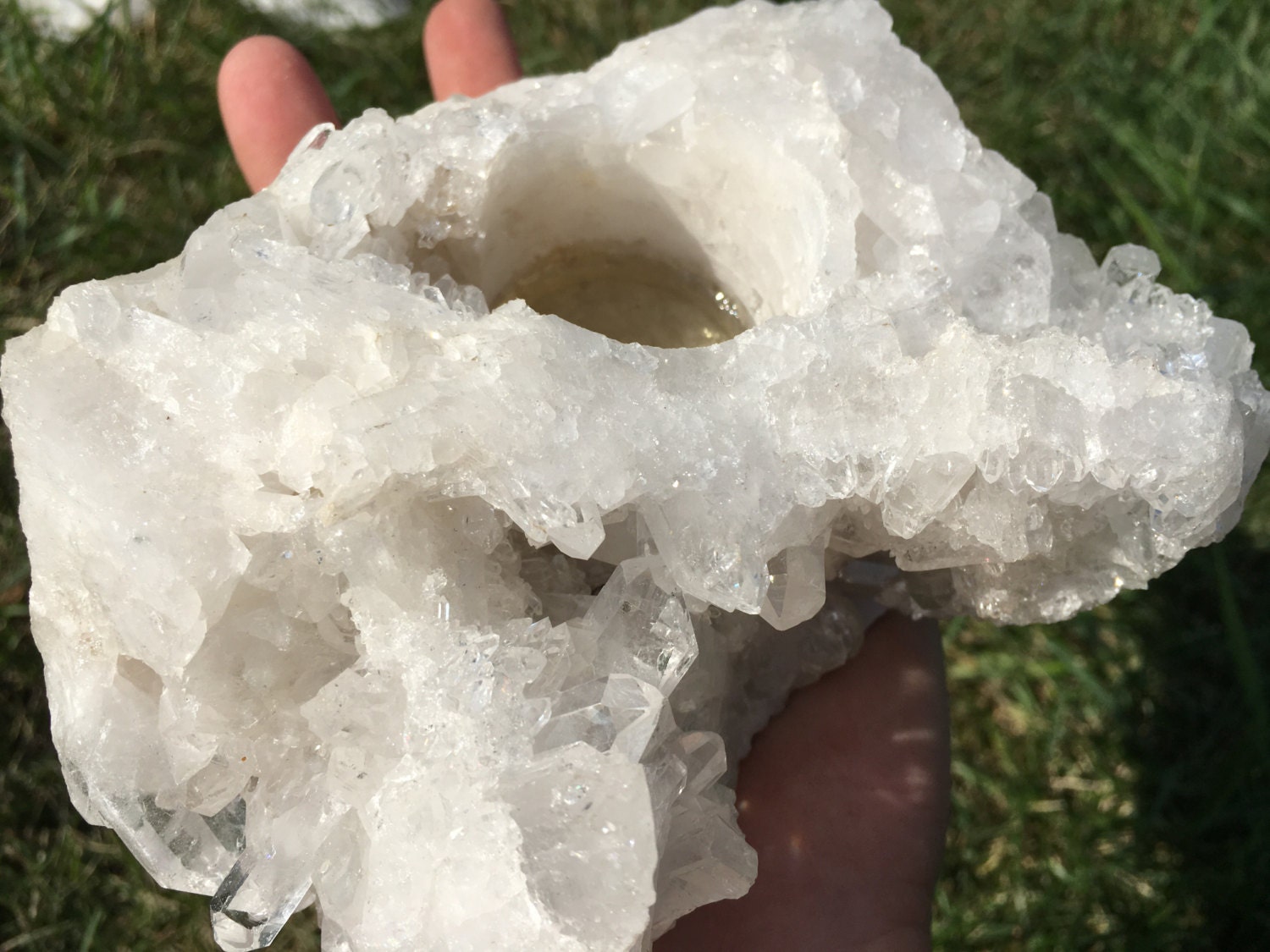 raw quartz cluster candle holder quartz candle holder