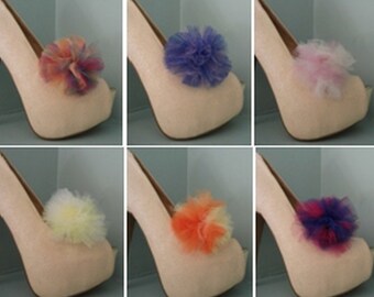 Beautiful Handmade Tulle Shoe Clips - Choose your own colour mix - Corsages & Fascinators also available