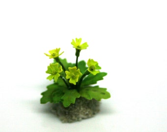OOAK Yellow Primula~12th Scale~Cold Porcelain Flowers~ Dolls House Miniature~Fairy Garden~Handmade Miniature