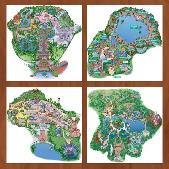 Handmade Ceramic Coasters Walt Disney World Map Coasters