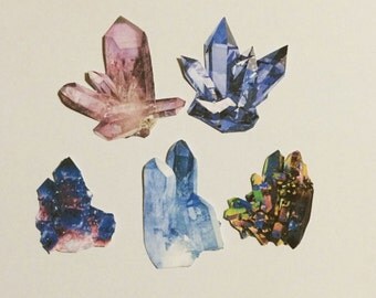 Pretty Crystal Cluster Stickers Set Of Five