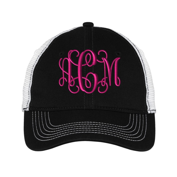 Monogrammed Mesh Back Hat. Ladies Monogram Hat by Whynotstopnshop