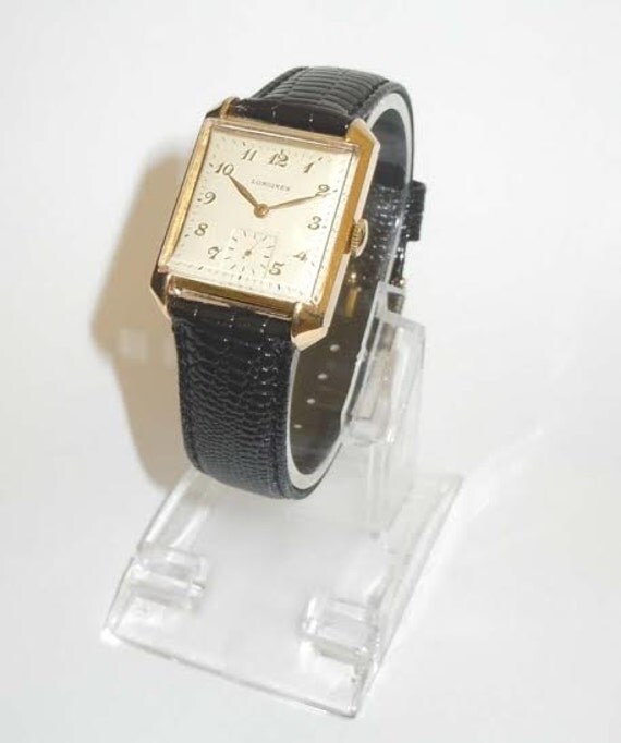 1947 Mens Art Deco Longines 14Kt Gold 22L Estate Watch