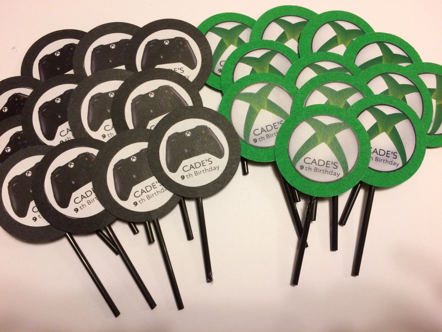 25 pc CUPCAKE TOPPERS XBOX Party Decoration by IdeasForYourParty