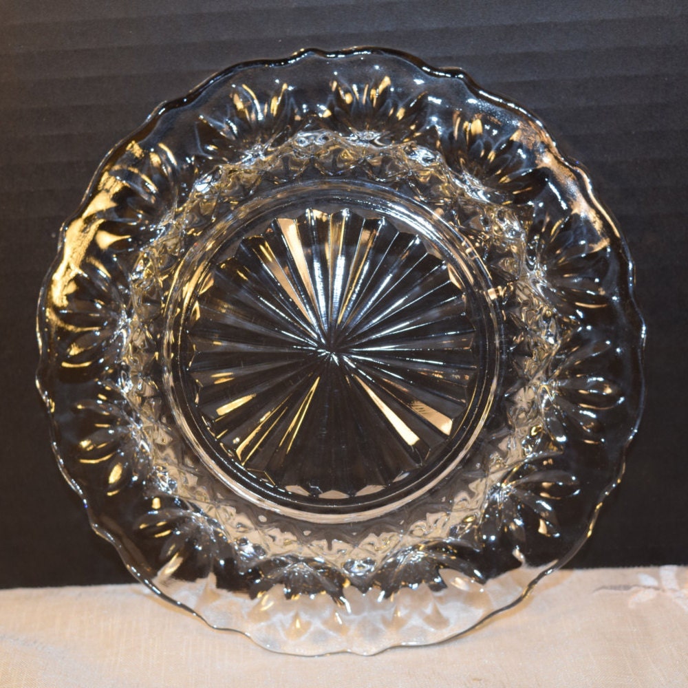 Clear Glass Cut Ashtray Vintage Depression By Shellysselectsalvage