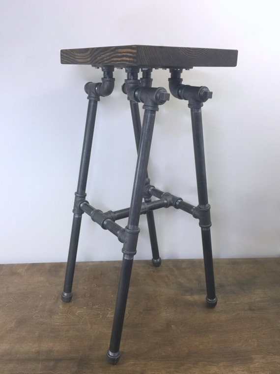 Bar Stool Industrial Stool Pipe Stool Man Cave by TheCleverRaven