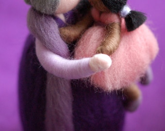 Grandmother with granddaughter fairy tale inspired wool Waldorf