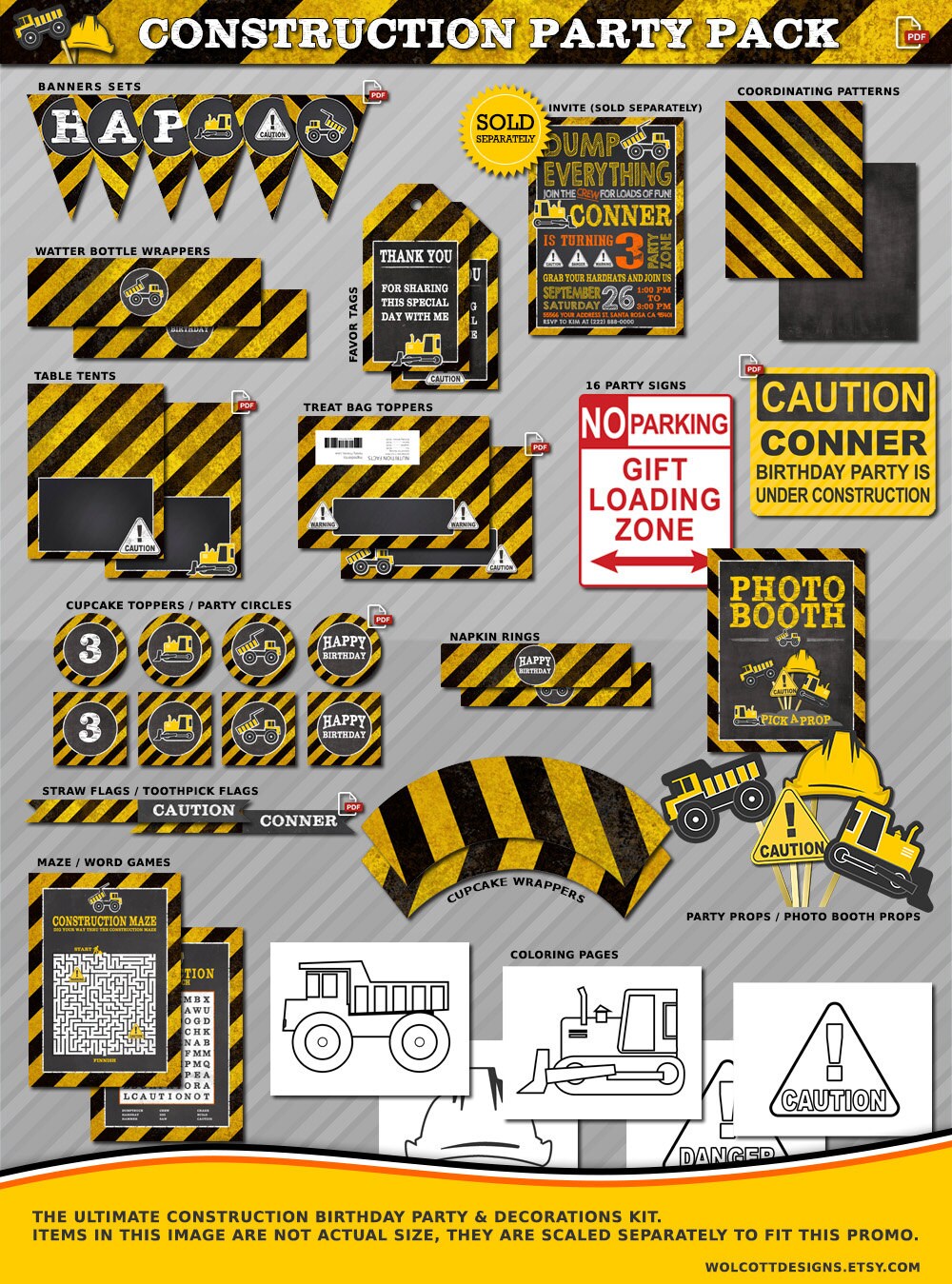 Printable Construction Birthday Party