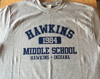 HAWKINS MIDDLE SCHOOL 1984 T-Shirt Adult sizes S-3Xl in many colors - inspired by the Tv show Stranger Things