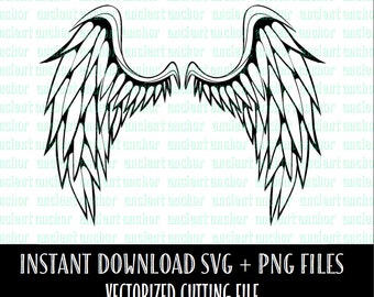 SVG File Commercial Use OK Angel Wings SVG Cutting File - Instant Download of Vector Files