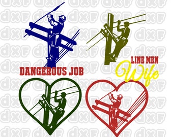 Lineman Decal Designs Cutting File / Printable Clipart in Svg, Eps, Dxf, Png, Jpeg for Cricut & Silhouette