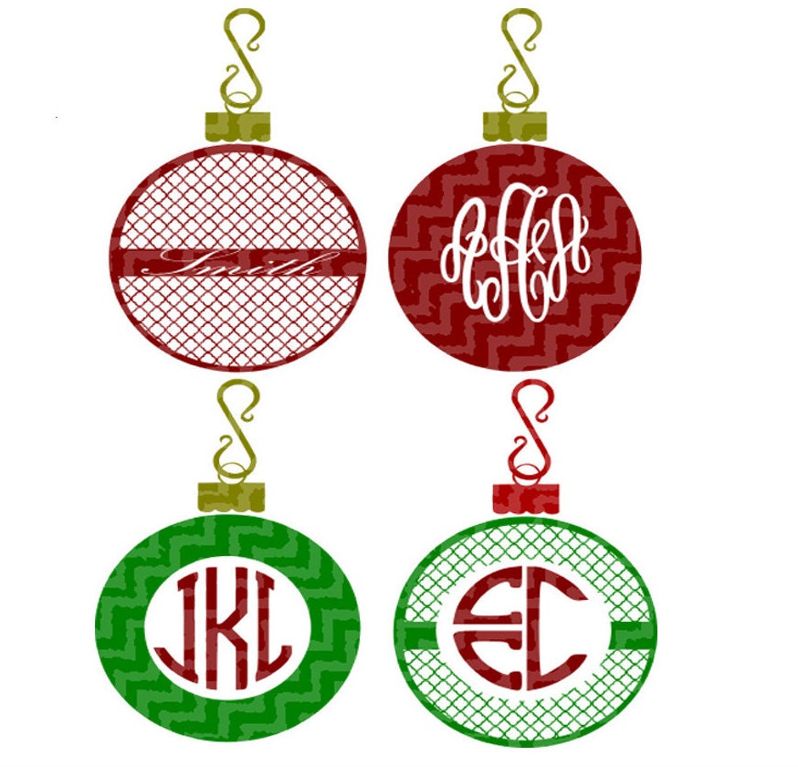 Download Christmas Ornament Monogram Frame SVG EPS Png by ...