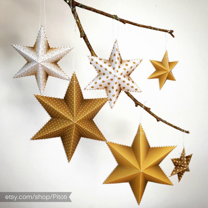 Gold Party Decorations Instant download GOLD Star party