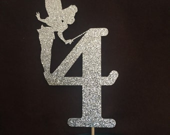 Tinkerbell centerpiece with age//Tinker bell cake topper//tinkerbell Birthday Party decor