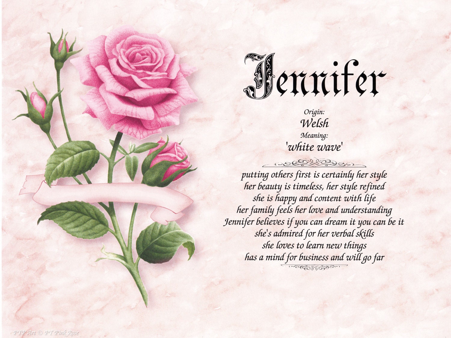 Custom First Name Meaning Art Print / Personalized Name and