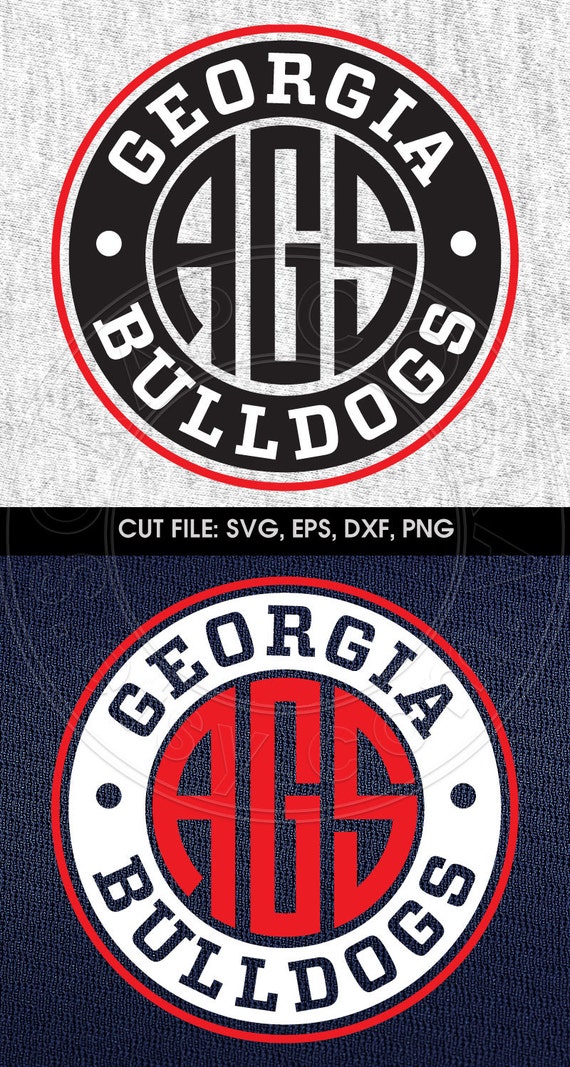 Download Football Georgia Bulldogs Monogram Frame SVG eps by ScrapCobra