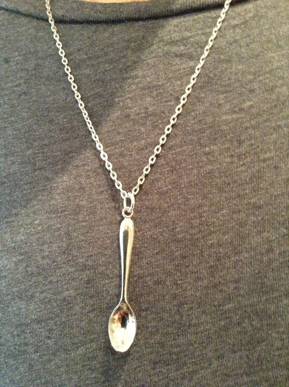 Snuff Spoon Pendant Necklace Spoon Charm Snuff by YouFactorDesign