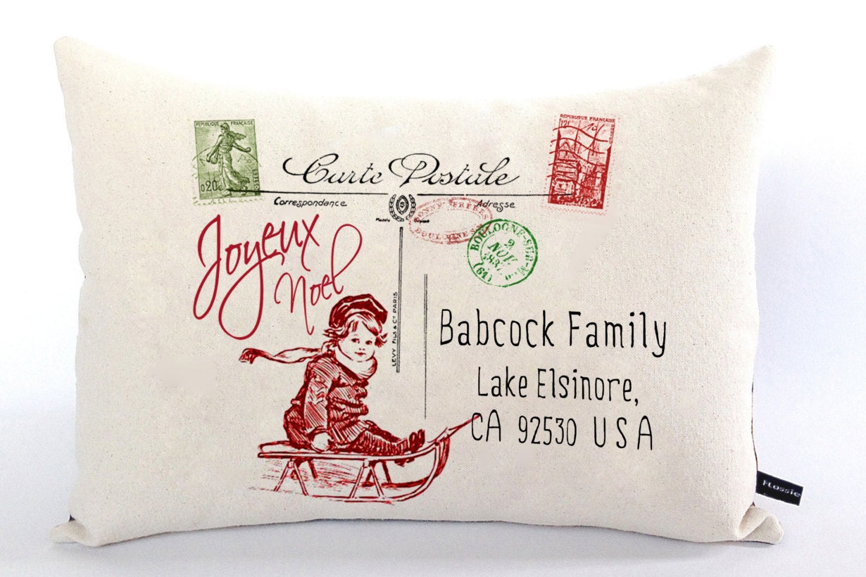 Personalized Christmas pillow cover Holiday by FlossieandRay