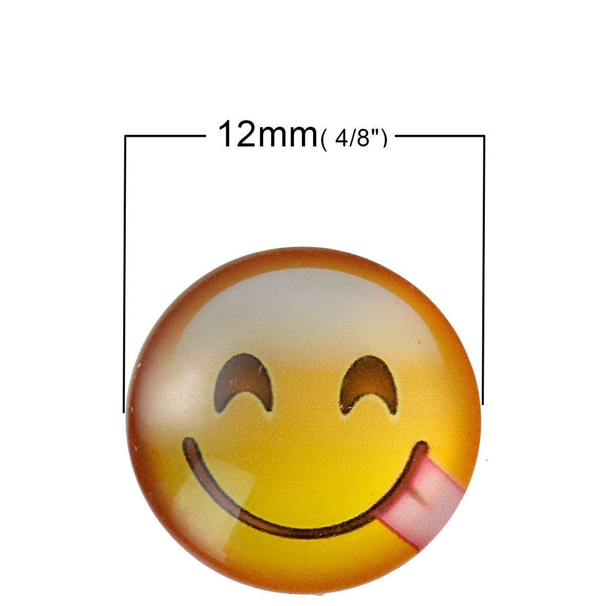 20 Emoji Cabochon glass dome seal 12mm smiley face seal 12mm