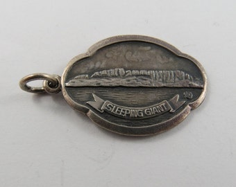 Sleeping Giant Thunder Bay Canada Sterling Silver Charm or Pendant.