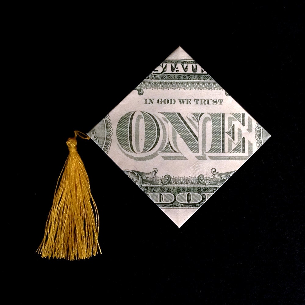 Money Origami GRADUATION CAP Art Gift Made out of Real 1