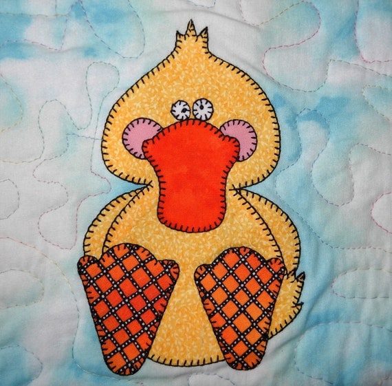 Duck PDF applique pattern farm animal applique quilt block