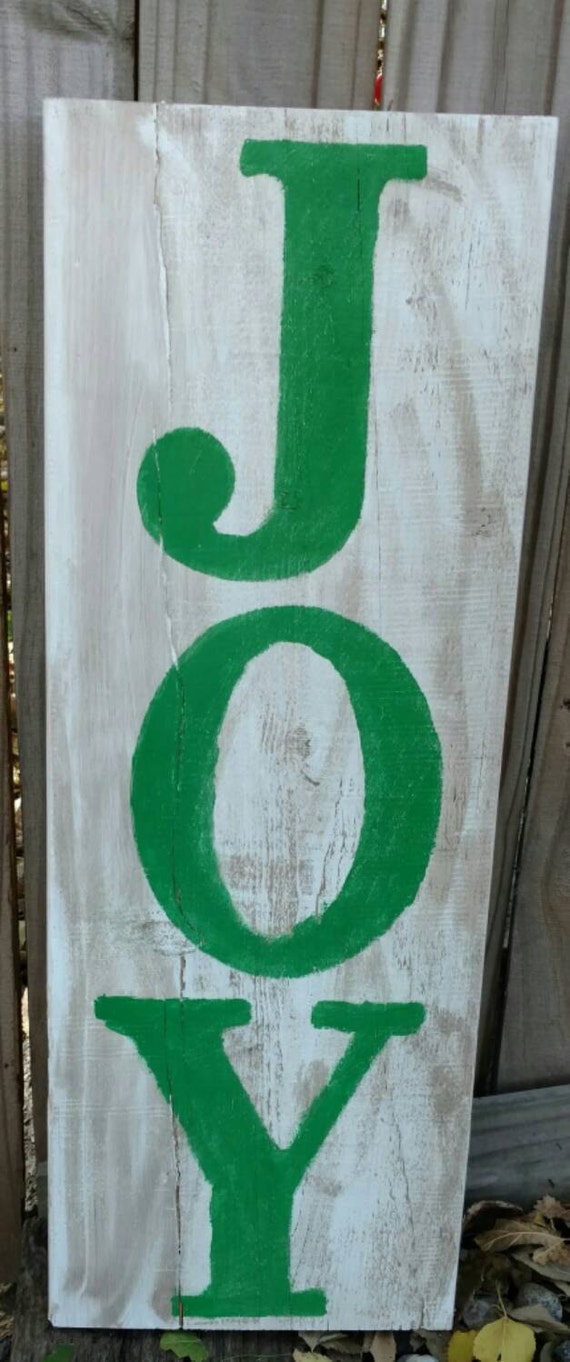 Joy Sign Large Hand Painted Joy Sign Holiday by RustyNailDecor1