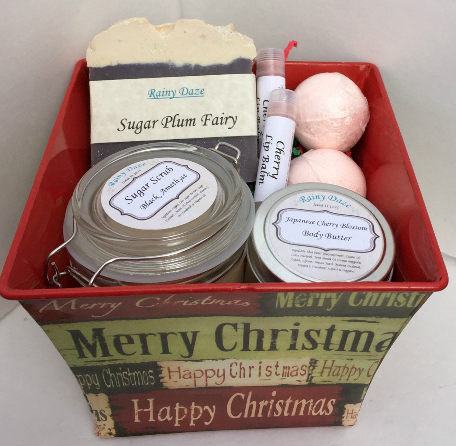 Christmas Gift Box Sugar Plum Fairy soap bar set handmade