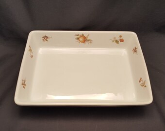 Cordon Bleu Frieda Collection BIA Casserole Dish Fruit Design Hand Decorated