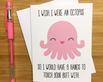 Touch My Butt, Cute Love Card, Anniversary Card, Love Greeting Cards, Greeting Card, Romantic Card, For Husband, For Wife, For Boyfriend