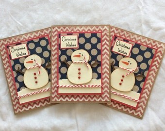 Christmas In July/ CIJ/ Patriotic Snowmen Cards/ Christmas Cards/ Snowman/ Patriotic Christmas