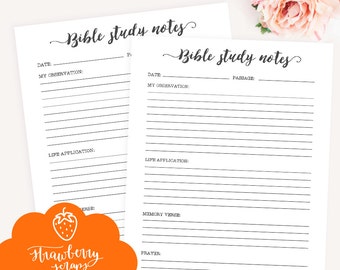 Items Similar To Pdf Bible Study Journal And Notes 35 Printables Custom Prayer Reminders Topical Bible Study Template