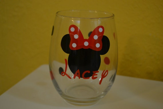 Personalized Disney Minney Wine Glass