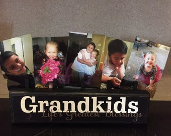 Grandparent Gift, Grandparents Photo Block, Grandkids Picture frame, Grandparent Picture Frame