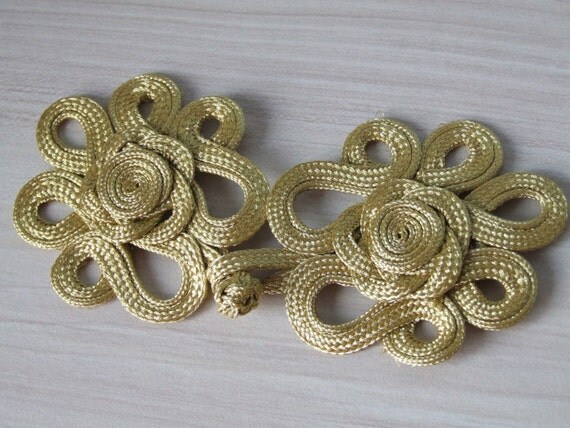 Items similar to Big gold frog closures, golden frogs, indian frog ...