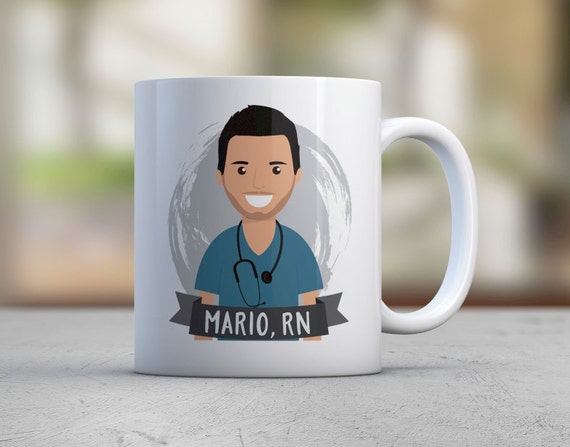 Male Nurse Gifts Stethoscope Boyfriend Gift Physician Assistant Gifts PA RN Son Gifts Brother Gifts Hospital Medical Health Scrubs Cute Mugs