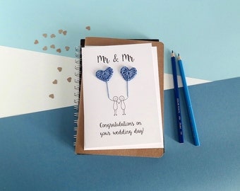 Mr & Mr card - Gay wedding card - Groom and Groom card - Mr and Mr wedding