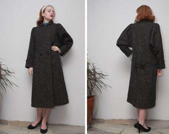 Vintage Jill JR. Jacket/Woven Texture/Black With Yellow And Grey Threads