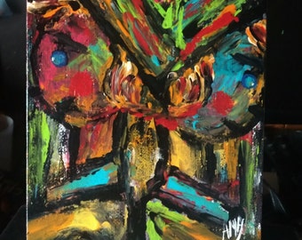 mini acrylic painting/original/home decor.