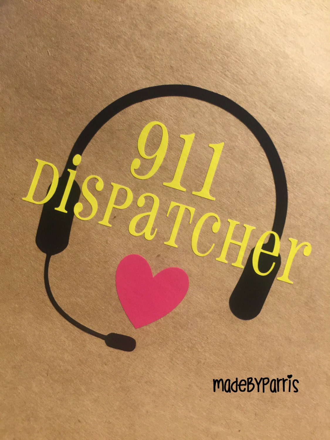 911 dispatcher headset and heartbeat svg