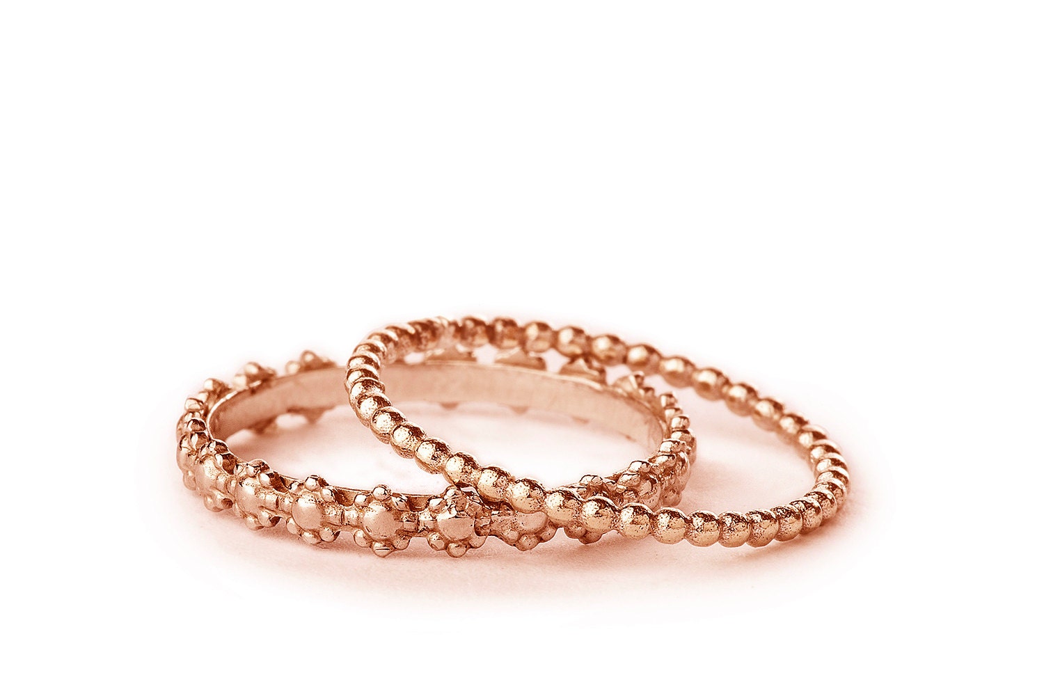 Stackable Rose Gold Wedding Ring Set For Women Rose Gold Thin